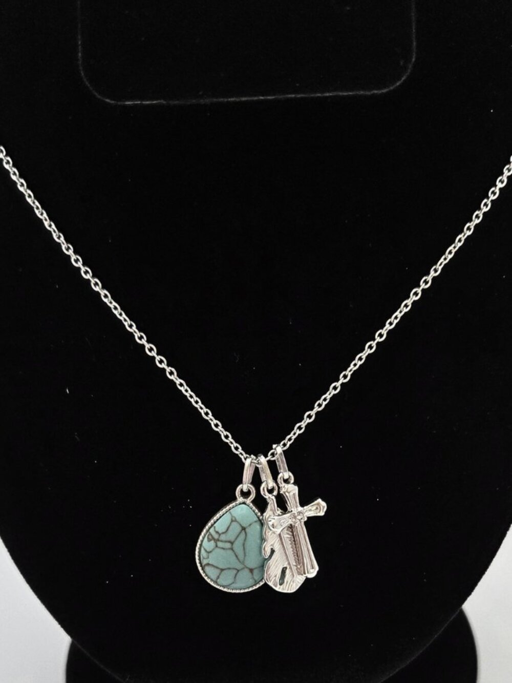 Boho Spirit: 7-Pc Southwestern Convertible Necklace with Turquoise & Charms